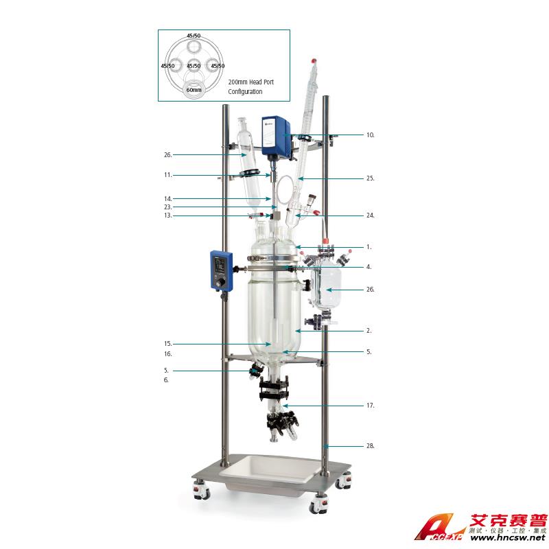 JULABO優(yōu)萊博 100L玻璃夾套反應(yīng)釜，JRS-1503-06