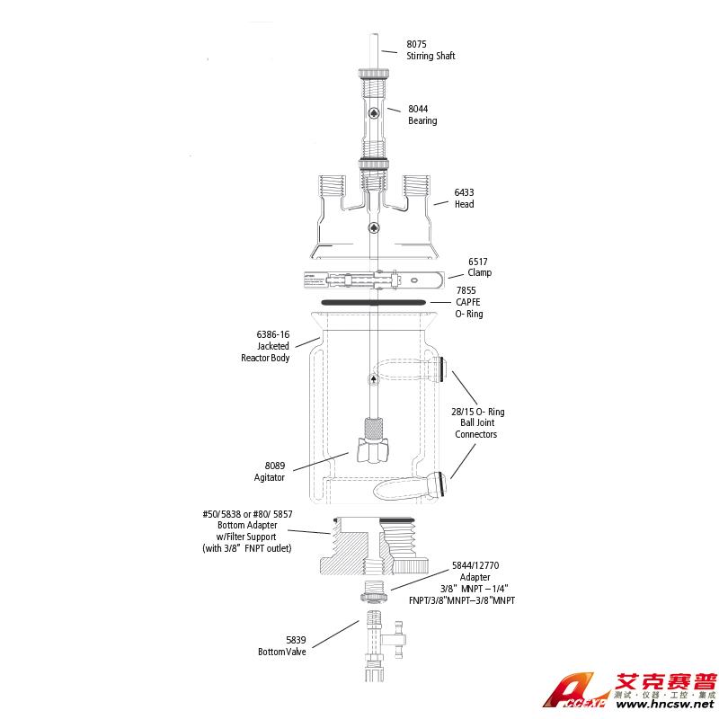 JULABO優(yōu)萊博 1000ml 夾套壓力過濾釜，CRS6386-115